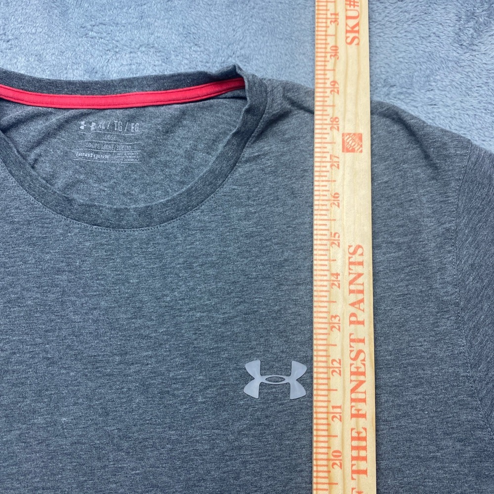 Under Armour Tshirt Mens XL HeatGear Charged Cotton Heather Gray Loose Fit - Picture 3 of 12